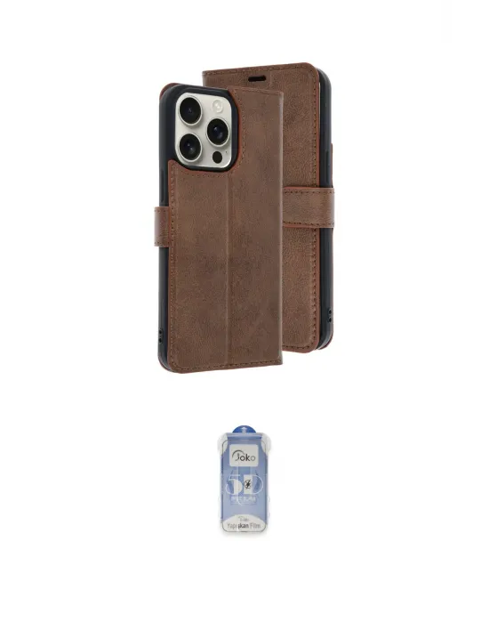 ieg™ iPhone 15 Pro Max Kılıf Siluet Işık Serisi - Siyah Joko Magic 5D Cam
