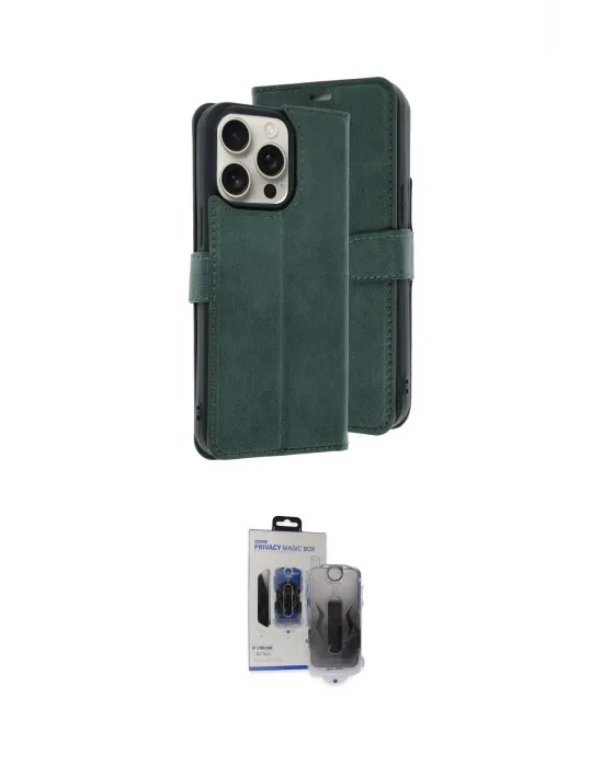ieg™ iPhone 15 Pro Max Kılıf Siluet Işık Serisi - Siyah Vanessa Magic Hayalet Cam