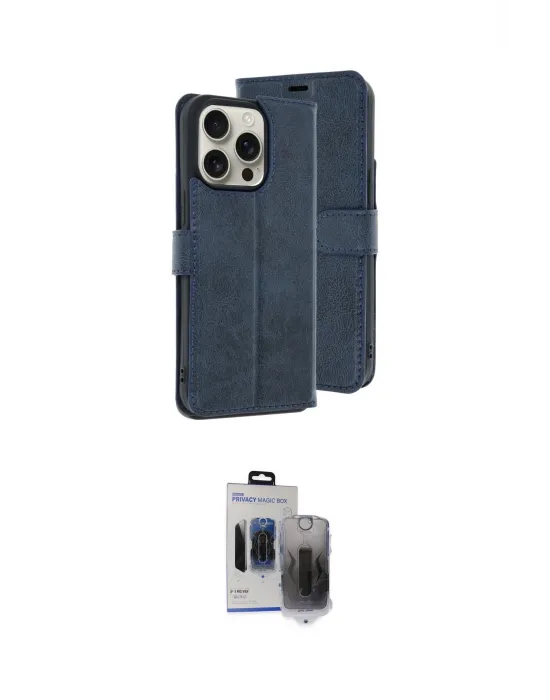 ieg™ iPhone 15 Pro Max Kılıf Siluet Işık Serisi - Siyah Vanessa Magic Hayalet Cam