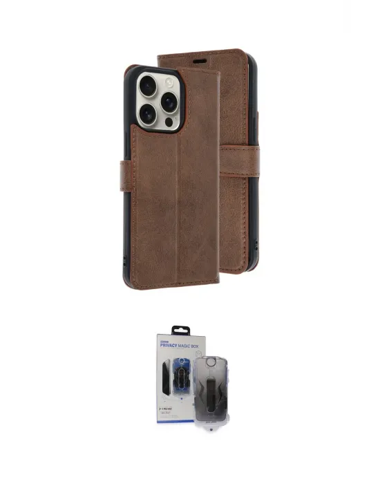 ieg™ iPhone 15 Pro Max Kılıf Siluet Işık Serisi - Siyah Vanessa Magic Hayalet Cam