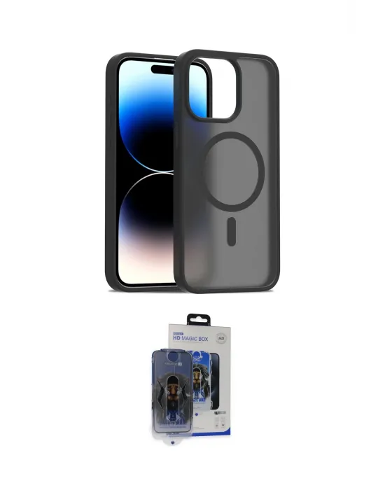 ieg™ iPhone 15 Pro Max Kılıf Siluet Minimal Prime - Siyah Vanessa Magic Cam