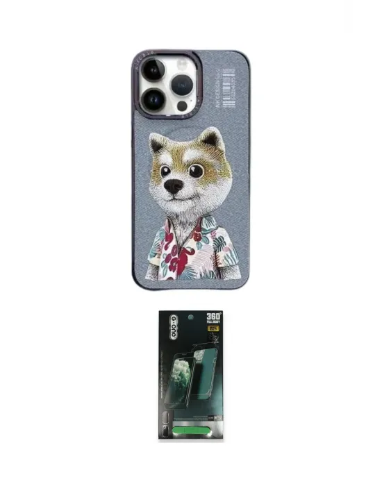 ieg™ iPhone 15 Pro Max Kılıf Siluet Modern Özel Seri - Şeffaf 360 Full Body Arka Koruyucu