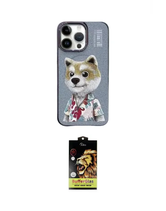 ieg™ iPhone 15 Pro Max Kılıf Siluet Modern Özel Seri - Siyah Buffer Cam Ekran Koruyucu