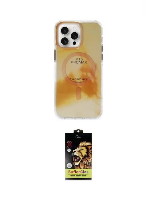 ieg™ iPhone 15 Pro Max Kılıf Ufuk Doku Prime - Siyah Buffer Cam Ekran Koruyucu