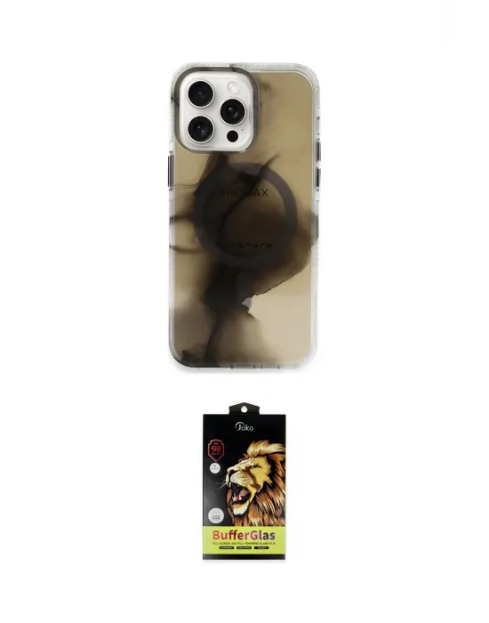 ieg™ iPhone 15 Pro Max Kılıf Ufuk Doku Prime - Siyah Buffer Cam Ekran Koruyucu
