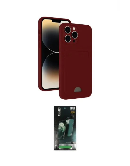 ieg™ iPhone 15 Pro Max Kılıf Vadi Çizgi Prime - Siyah 360 Mat Full Body Arka Koruyucu