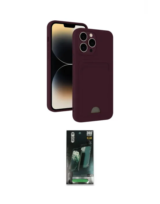ieg™ iPhone 15 Pro Max Kılıf Vadi Çizgi Prime - Siyah 360 Mat Full Body Arka Koruyucu