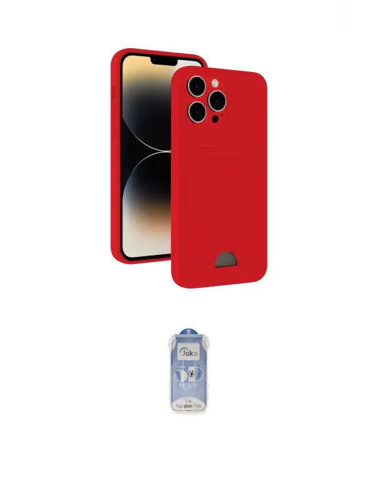 ieg™ iPhone 15 Pro Max Kılıf Vadi Çizgi Prime - Siyah Joko Magic 5D Cam