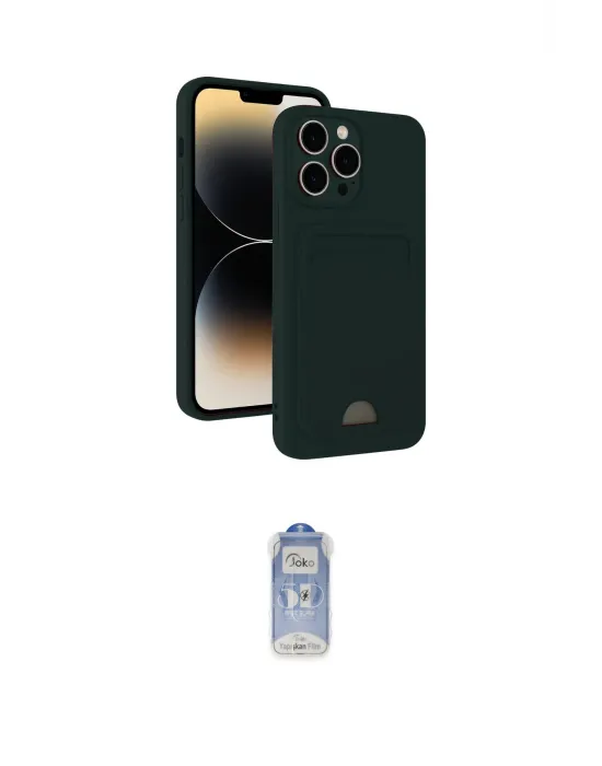 ieg™ iPhone 15 Pro Max Kılıf Vadi Çizgi Prime - Siyah Joko Magic 5D Cam