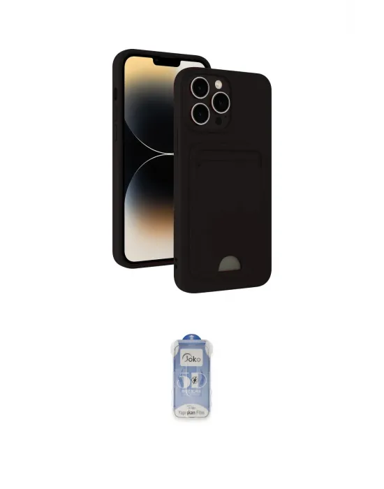 ieg™ iPhone 15 Pro Max Kılıf Vadi Çizgi Prime - Siyah Joko Magic 5D Cam