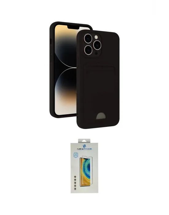 ieg™ iPhone 15 Pro Max Kılıf Vadi Çizgi Prime - Siyah Polymer Nano Ekran Koruyucu