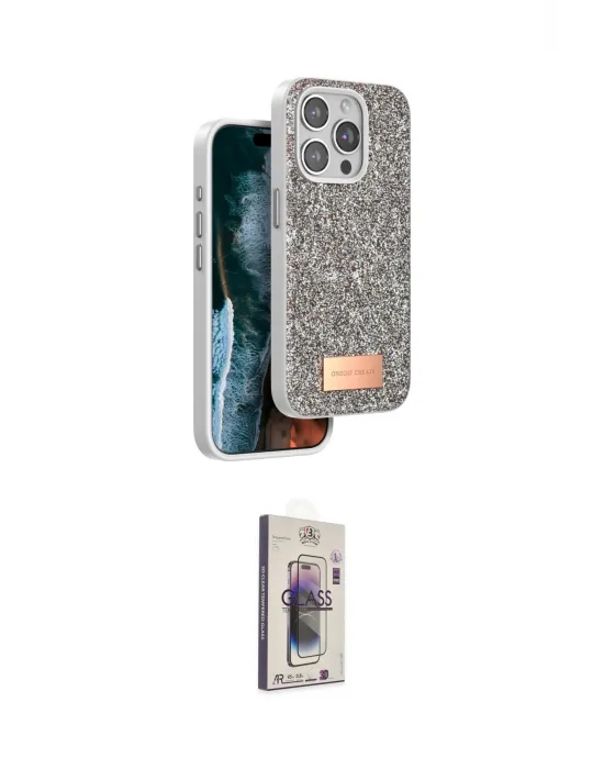 ieg™ iPhone 15 Pro Max Kılıf Vadi Klasik Serisi - Siyah Bilvis 3D Cam Ekran Koruyucu