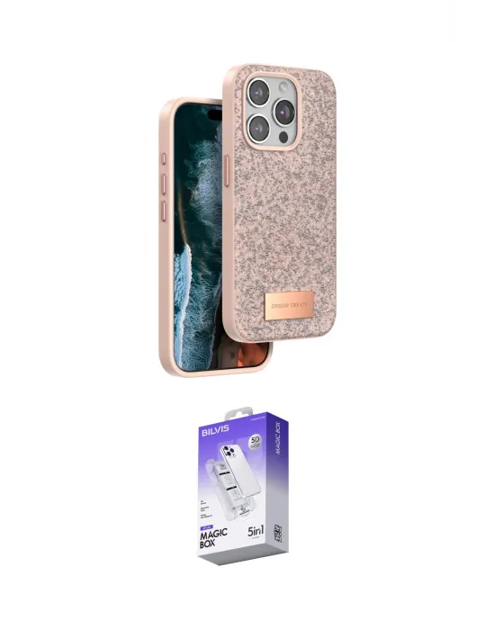 ieg™ iPhone 15 Pro Max Kılıf Vadi Klasik Serisi - Siyah Bilvis 5in1 3D Magic Cam Ekran Koruyucu