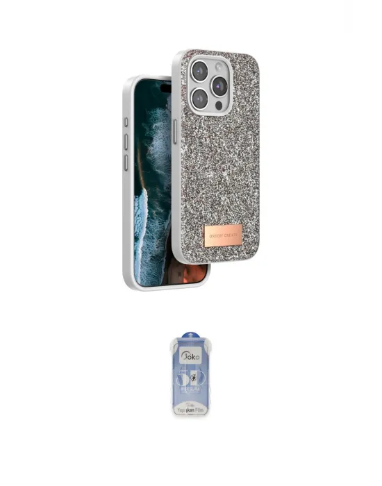 ieg™ iPhone 15 Pro Max Kılıf Vadi Klasik Serisi - Siyah Joko Magic 5D Cam