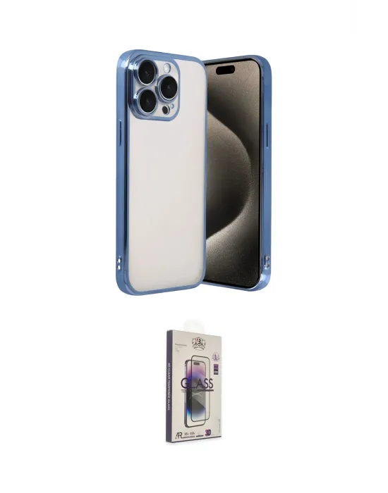 ieg™ iPhone 15 Pro Max Kılıf Vadi Minimal - Siyah Bilvis 3D Cam Ekran Koruyucu