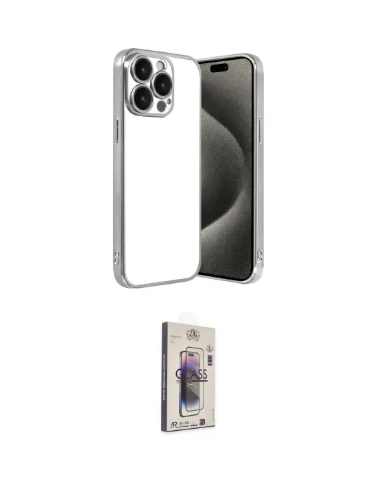 ieg™ iPhone 15 Pro Max Kılıf Vadi Minimal - Siyah Bilvis 3D Cam Ekran Koruyucu