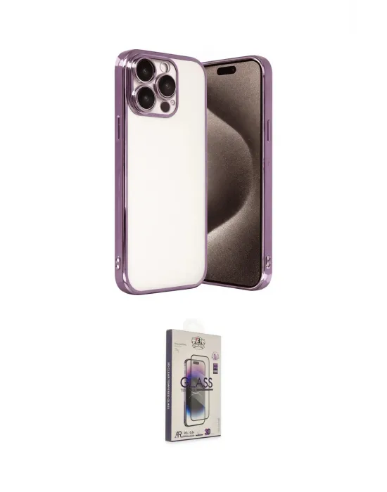 ieg™ iPhone 15 Pro Max Kılıf Vadi Minimal - Siyah Bilvis 3D Cam Ekran Koruyucu