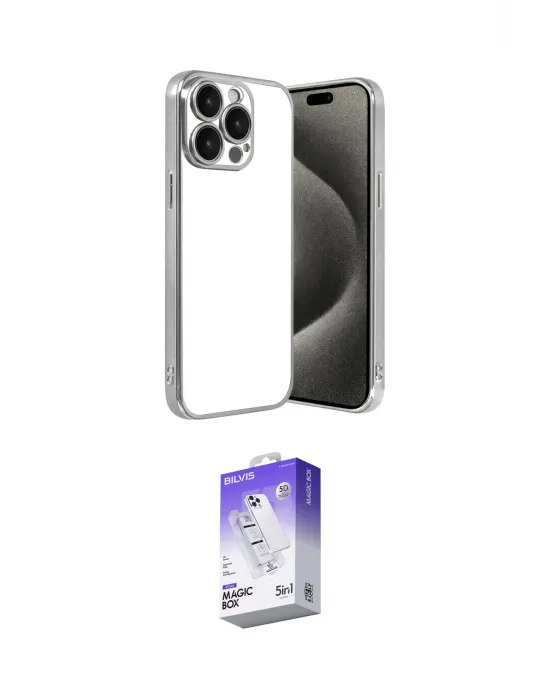 ieg™ iPhone 15 Pro Max Kılıf Vadi Minimal - Siyah Bilvis 5in1 3D Magic Cam Ekran Koruyucu