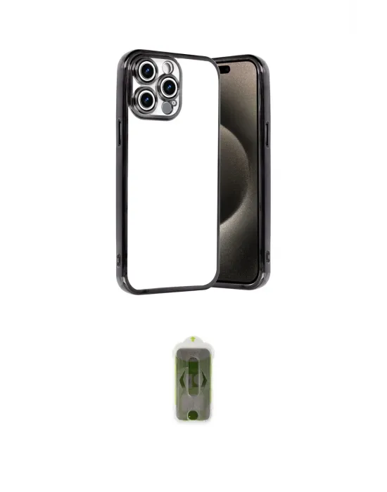 ieg™ iPhone 15 Pro Max Kılıf Vadi Minimal - Siyah Joko Magic 5D Hayalet Cam