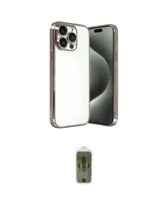 ieg™ iPhone 15 Pro Max Kılıf Vadi Minimal - Siyah Joko Magic 5D Hayalet Cam