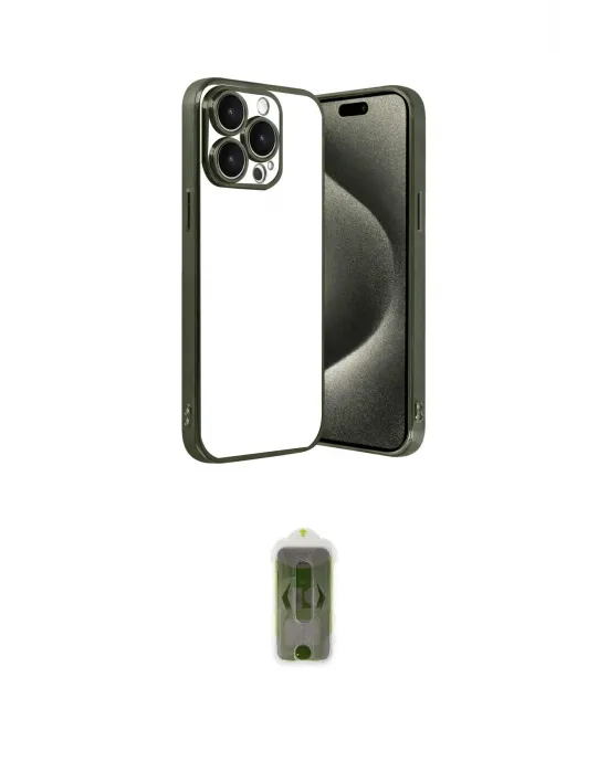 ieg™ iPhone 15 Pro Max Kılıf Vadi Minimal - Siyah Joko Magic 5D Hayalet Cam