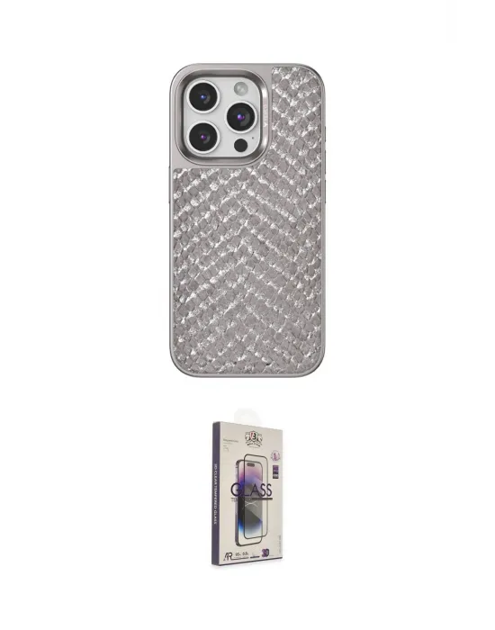 ieg™ iPhone 15 Pro Max Kılıf Vadi Özel Seri - Siyah Bilvis 3D Cam Ekran Koruyucu