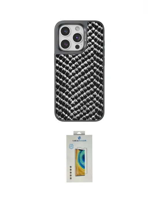 ieg™ iPhone 15 Pro Max Kılıf Vadi Özel Seri - Siyah Polymer Nano Ekran Koruyucu