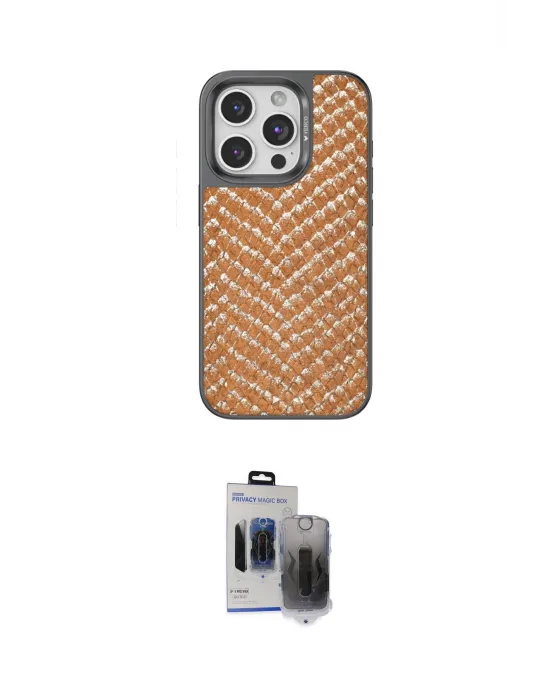 ieg™ iPhone 15 Pro Max Kılıf Vadi Özel Seri - Siyah Vanessa Magic Hayalet Cam