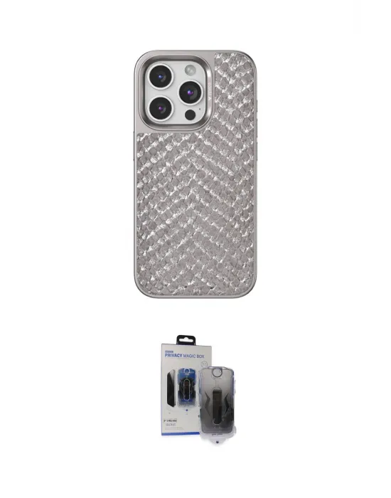 ieg™ iPhone 15 Pro Max Kılıf Vadi Özel Seri - Siyah Vanessa Magic Hayalet Cam