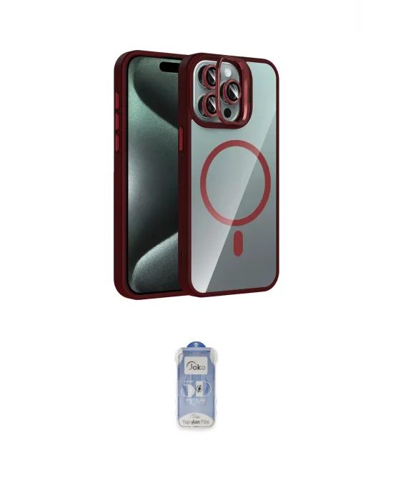ieg™ iPhone 15 Pro Max Kılıf Yadigar Asil Koleksiyonu - Siyah Joko Magic 5D Cam