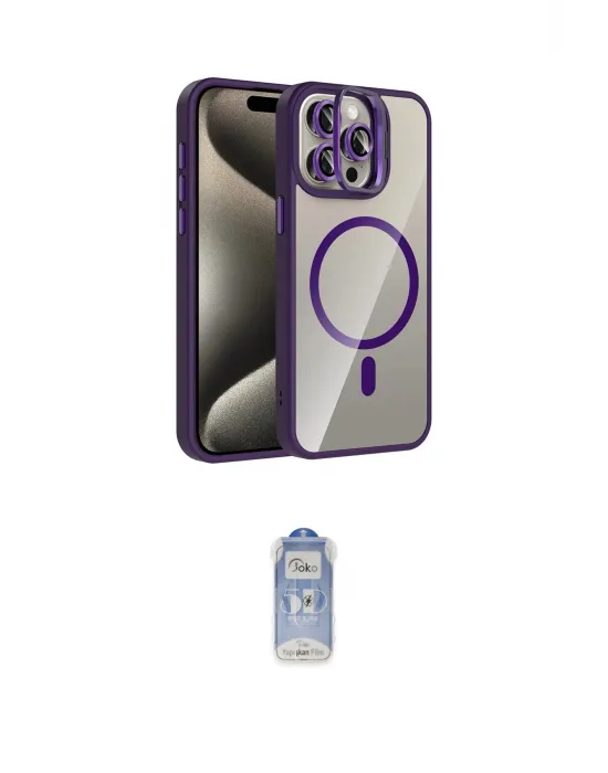 ieg™ iPhone 15 Pro Max Kılıf Yadigar Asil Koleksiyonu - Siyah Joko Magic 5D Cam