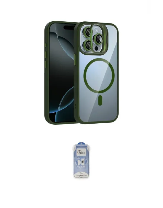 ieg™ iPhone 15 Pro Max Kılıf Yadigar Asil Koleksiyonu - Siyah Joko Magic 5D Cam
