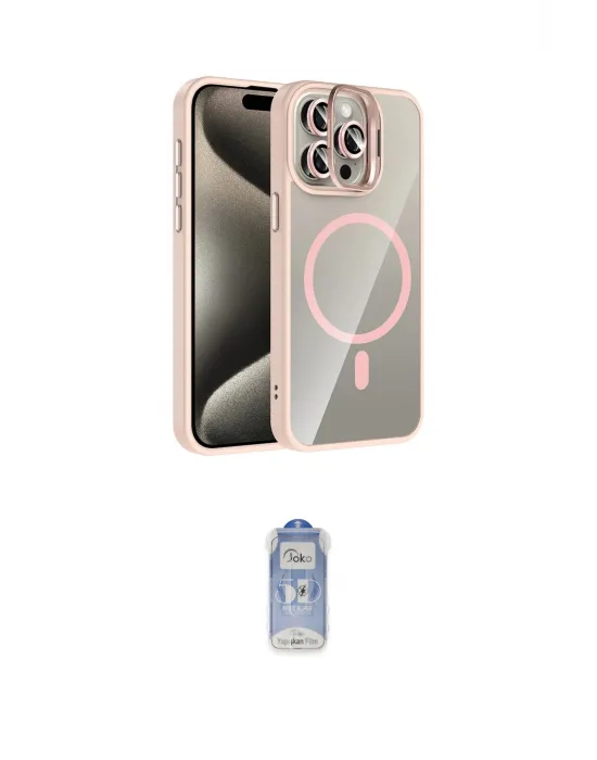 ieg™ iPhone 15 Pro Max Kılıf Yadigar Asil Koleksiyonu - Siyah Joko Magic 5D Cam