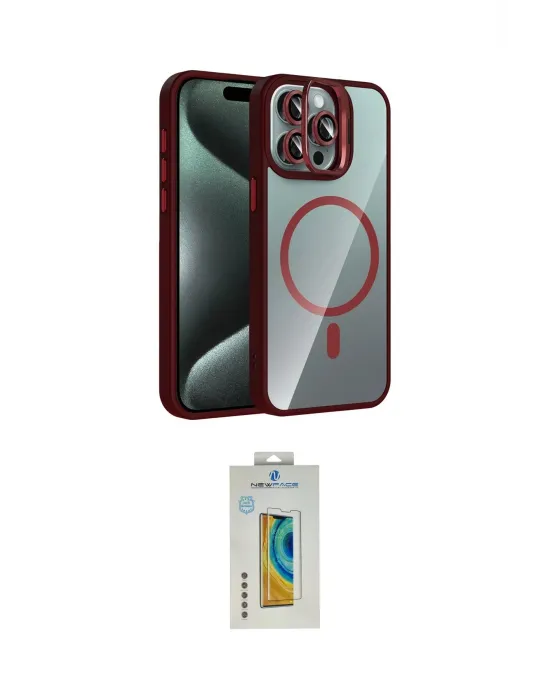 ieg™ iPhone 15 Pro Max Kılıf Yadigar Asil Koleksiyonu - Siyah Polymer Nano Ekran Koruyucu