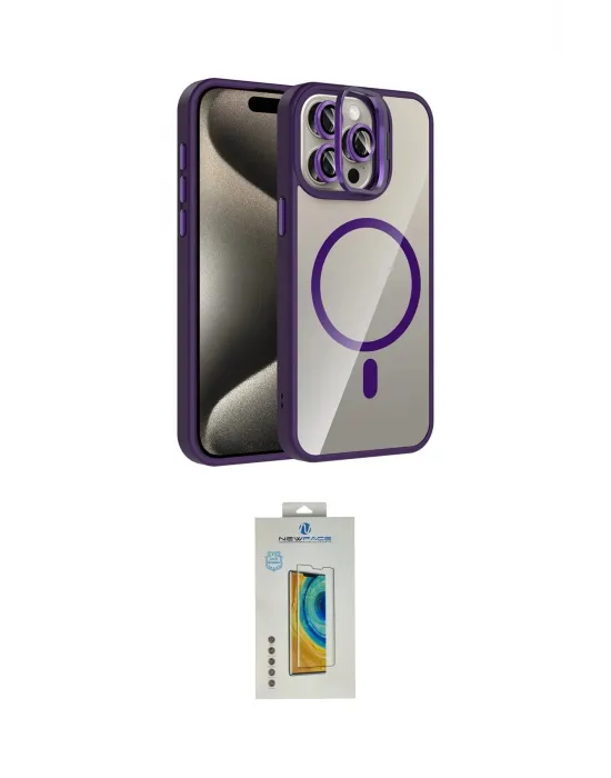 ieg™ iPhone 15 Pro Max Kılıf Yadigar Asil Koleksiyonu - Siyah Polymer Nano Ekran Koruyucu