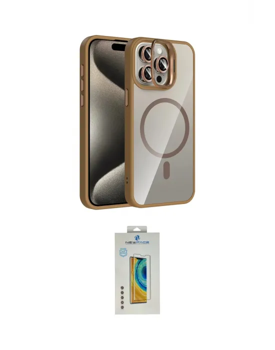ieg™ iPhone 15 Pro Max Kılıf Yadigar Asil Koleksiyonu - Siyah Polymer Nano Ekran Koruyucu