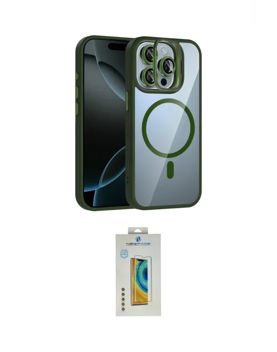 ieg™ iPhone 15 Pro Max Kılıf Yadigar Asil Koleksiyonu - Siyah Polymer Nano Ekran Koruyucu