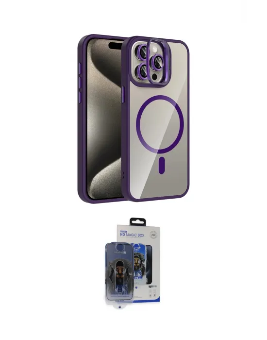 ieg™ iPhone 15 Pro Max Kılıf Yadigar Asil Koleksiyonu - Siyah Vanessa Magic Cam