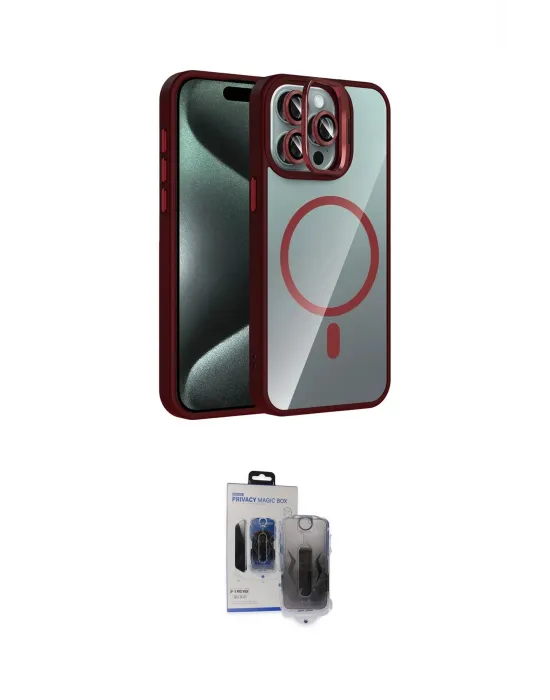 ieg™ iPhone 15 Pro Max Kılıf Yadigar Asil Koleksiyonu - Siyah Vanessa Magic Hayalet Cam