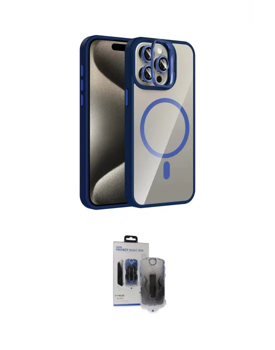 ieg™ iPhone 15 Pro Max Kılıf Yadigar Asil Koleksiyonu - Siyah Vanessa Magic Hayalet Cam