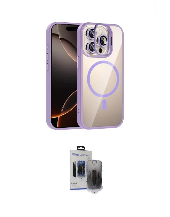 ieg™ iPhone 15 Pro Max Kılıf Yadigar Asil Koleksiyonu - Siyah Vanessa Magic Hayalet Cam