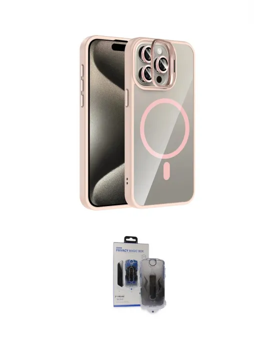 ieg™ iPhone 15 Pro Max Kılıf Yadigar Asil Koleksiyonu - Siyah Vanessa Magic Hayalet Cam