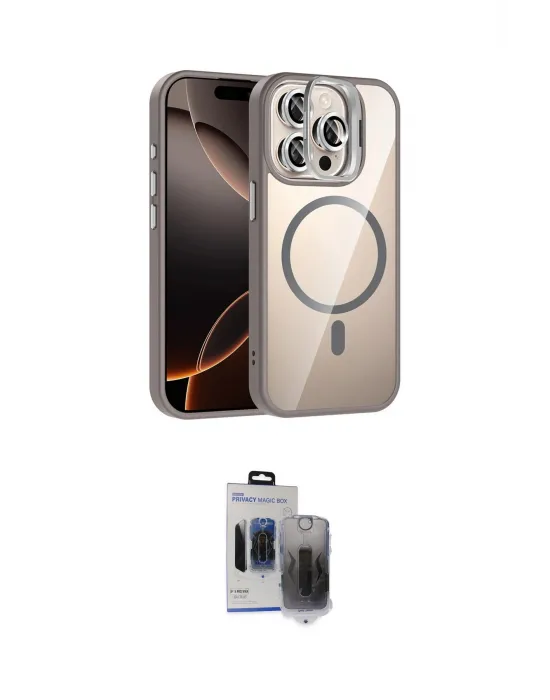 ieg™ iPhone 15 Pro Max Kılıf Yadigar Asil Koleksiyonu - Siyah Vanessa Magic Hayalet Cam