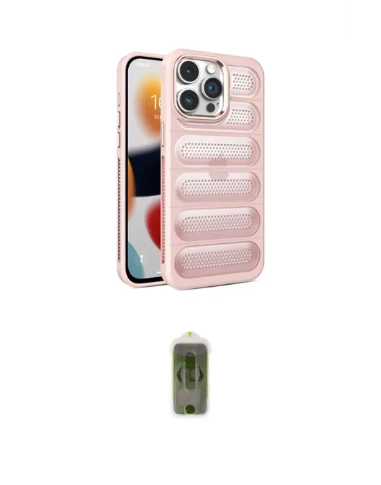 ieg™ iPhone 15 Pro Max Kılıf Yadigar Doku Özel Seri - Siyah Joko Magic 5D Hayalet Cam