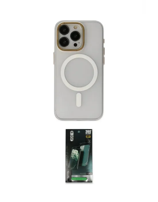 ieg™ iPhone 15 Pro Max Kılıf Yadigar Işık - Siyah 360 Mat Full Body Arka Koruyucu