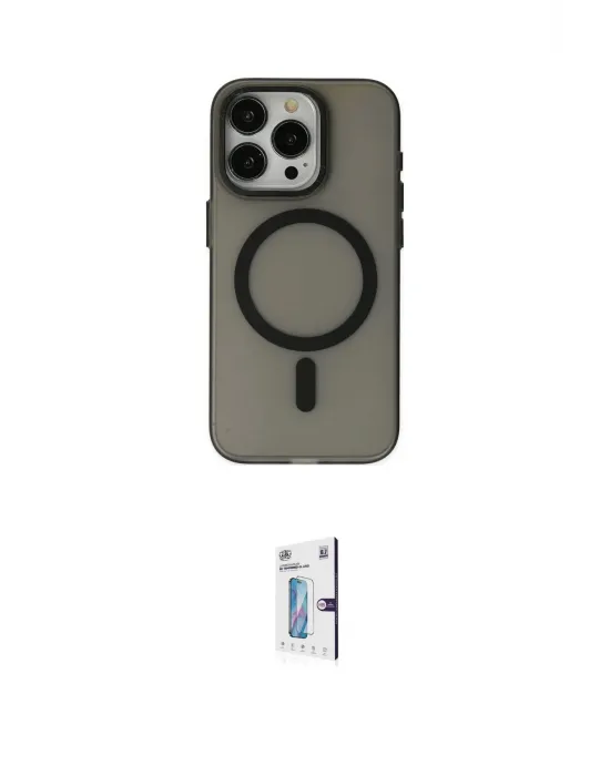 ieg™ iPhone 15 Pro Max Kılıf Yadigar Işık - Siyah Bilvis 0.18mm Plus Cam Ekran Koruyucu