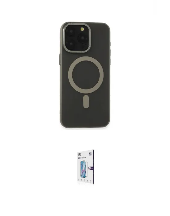 ieg™ iPhone 15 Pro Max Kılıf Yadigar Işık - Siyah Bilvis 0.18mm Plus Cam Ekran Koruyucu