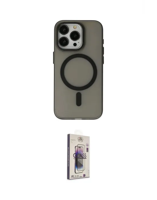 ieg™ iPhone 15 Pro Max Kılıf Yadigar Işık - Siyah Bilvis 3D Cam Ekran Koruyucu