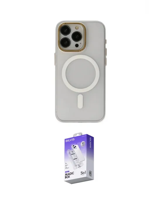 ieg™ iPhone 15 Pro Max Kılıf Yadigar Işık - Siyah Bilvis 5in1 3D Magic Cam Ekran Koruyucu