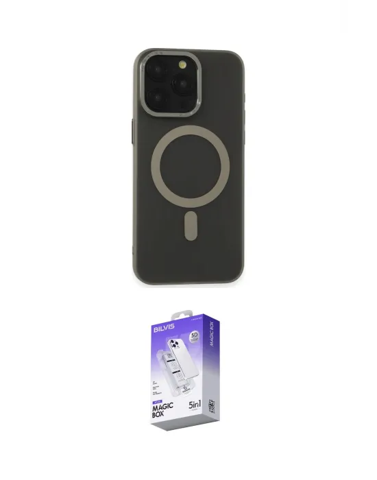 ieg™ iPhone 15 Pro Max Kılıf Yadigar Işık - Siyah Bilvis 5in1 3D Magic Cam Ekran Koruyucu